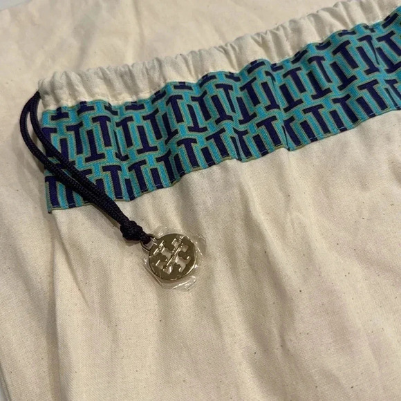 Tory Burch Tote Handbag Navy Blue Robinson - Picture 12 of 12